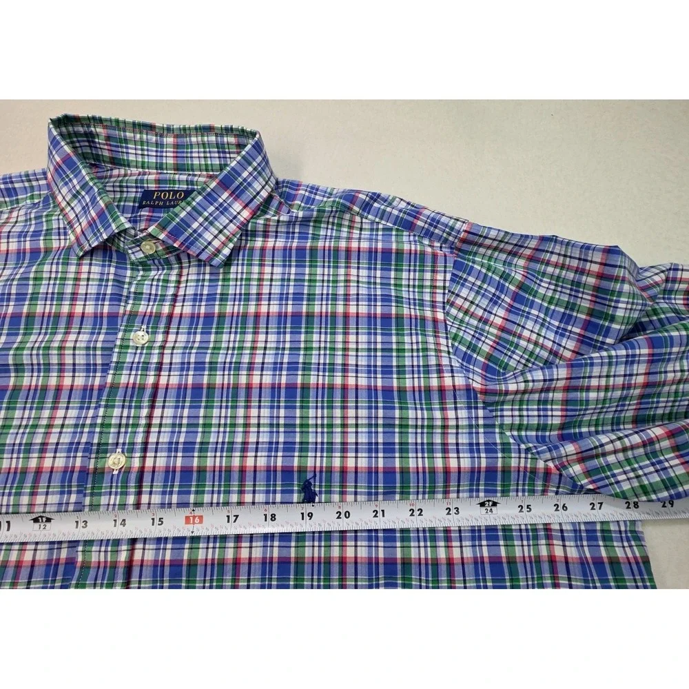 Polo Ralph Lauren Shirt Men 2XB Big Plaid LIMITED USE Button Up Long Sleeve